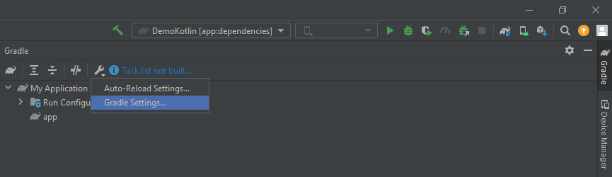 Android Studio Gradle Settings