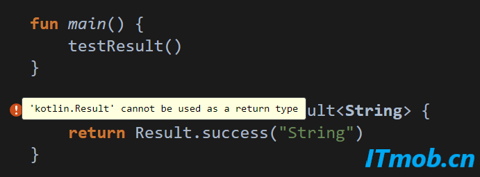 Kotlin Exception - 'kotlin.Result' cannot be used as a return type